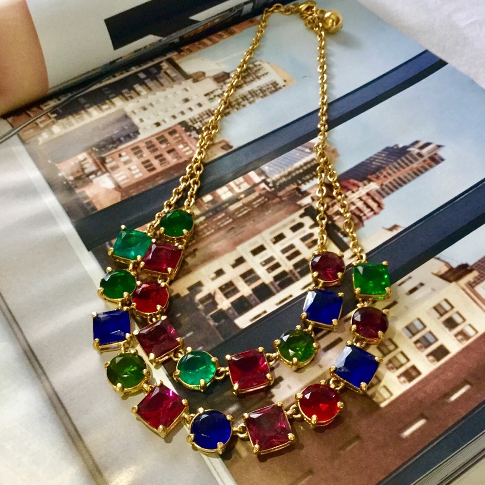 Kate Spade Mult Color square and circle necklace